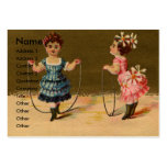 Jeu de deux filles avec la corde et le cercle modèle de carte de visite