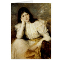 Jeune Fille Reveuse, Portrait de Berthi Capel Greeting Card