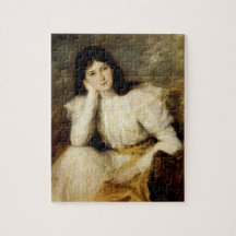 Jeune Fille Reveuse, Portrait de Berthi Capel Jigsaw Puzzles