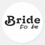 Jeune mariée à être texte noir adhésif rond