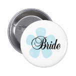 Jeune mariée bleue de fleur badges