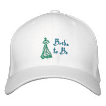 Jeune mariée bleue turquoise de KRW à être Casquettes Brodées