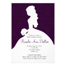 Jeune mariée de damassé - douche nuptiale Invitaio Invitations Personnalisables
