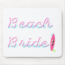 Jeune mariée de plage (planche de surf) tapis de souris