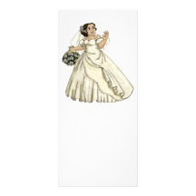 Jeune mariée de roses blancs double carte en  couleur