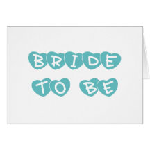 Jeune mariée turquoise de coeurs à être carte