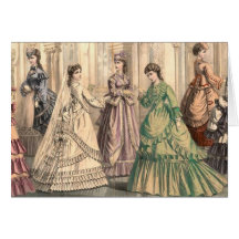 Jeune mariée victorienne et préposés cartes
