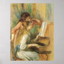 Jeunes filles au piano par Pierre Auguste Renoir Affiche