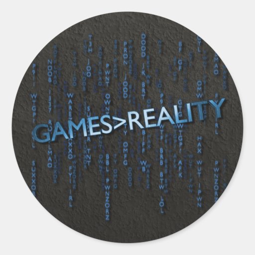 Jeux plus grands que la réalité autocollant rond