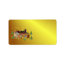 Jewel-Covered Gingerbread House labels