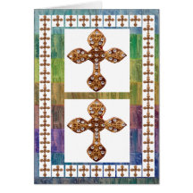 Jewel Cross Pendent - Love and Surrender Greeting Cards