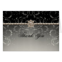 Jewel Look Silver Bling Octagonal Diamond Swirls Greeting Card