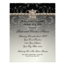 Jewel Look Silver Bling Octagonal Diamond Swirls Announcements