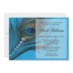 Jewel Peacock Feather Bridal Shower Invitations