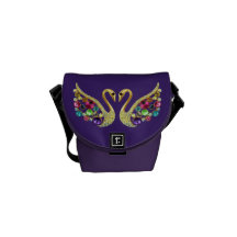 Jewel Peacocks Funky Purple Messenger Bag
