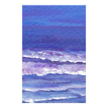 Jewel toned sunset ocean waves seascape gifts stationery design