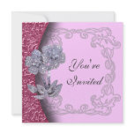 Jeweled Diamond Flowers Party Invitation