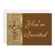 Jewelled Christian Cross Party Invitation