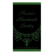Jewelled Glam Business Card, Emerald Green