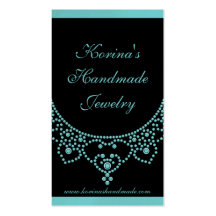 Jewelled Glam Business Card, Turquoise