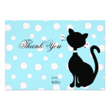 Jewelled Kitty in Blue Custom Invite