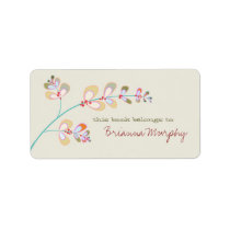 Jewelled Leaves Bookplate Labels
