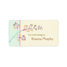 Jewelled Leaves Bookplate Labels