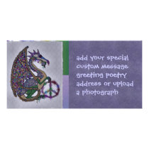 Jewelled Peace Dragon Personalized Photo Card