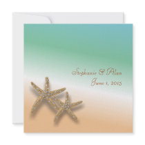 Jewelled Starfish Wedding Invitation