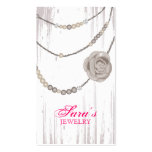Jewellery Business Card Rose Necklace Beige Pink