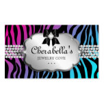 Jewellery Business Card Zebra Purple Blue Bow
