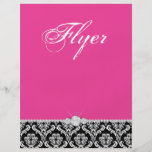 Jewellery Flyer Hair Salon Damask Black Pink Class