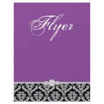 Jewellery Flyer Hair Salon Damask Black Purple