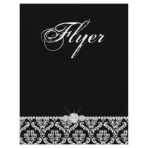Jewellery Flyer Hair Salon Damask Black White Clas