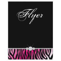 Jewellery Flyer Hair Salon Zebra Hot Pink