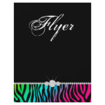 Jewellery Flyer Hair Salon Zebra Pink Blue Green