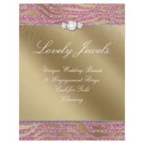 Jewellery Flyer Hair Salon Zebra Sparkle Pink Gold
