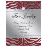 Jewellery Flyer Hair Salon Zebra Sparkle Red Silve