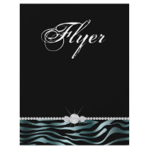 Jewellery Flyer Hair Salon Zebra Teal Blue