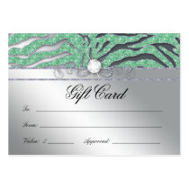 Jewellery Gift Card Luxury Zebra Mint Silver Spark