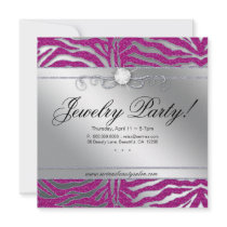 Jewellery Invite Open House Zebra Pink Sparkle 2