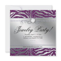 Jewellery Invite Open House Zebra Purple Sparkle 2