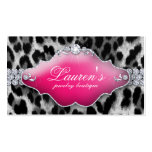 Jewellery Leopard Business Card Black Pink