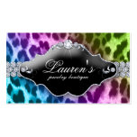 Jewellery Leopard Business Card Purple Blue Lime