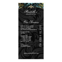 Jewellery Rack Card Fashion Fleur de lis Teal Gold