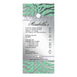 Jewellery Rack Card Zebra Luxury Mint Sparkle Silv rack cards