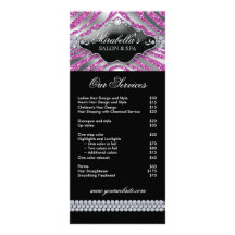 Jewellery Rack Card Zebra Luxury Pink Sparkle Silv