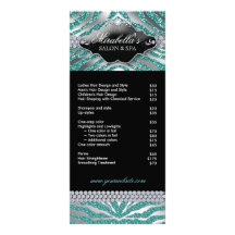 Jewellery Rack Card Zebra Luxury Teal Sparkle Silv