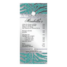 Jewellery Rack Card Zebra Luxury Teal Sparkle Silv
