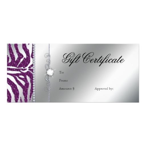 Jewellery Rack Card Zebra Purple Sparkle Silver